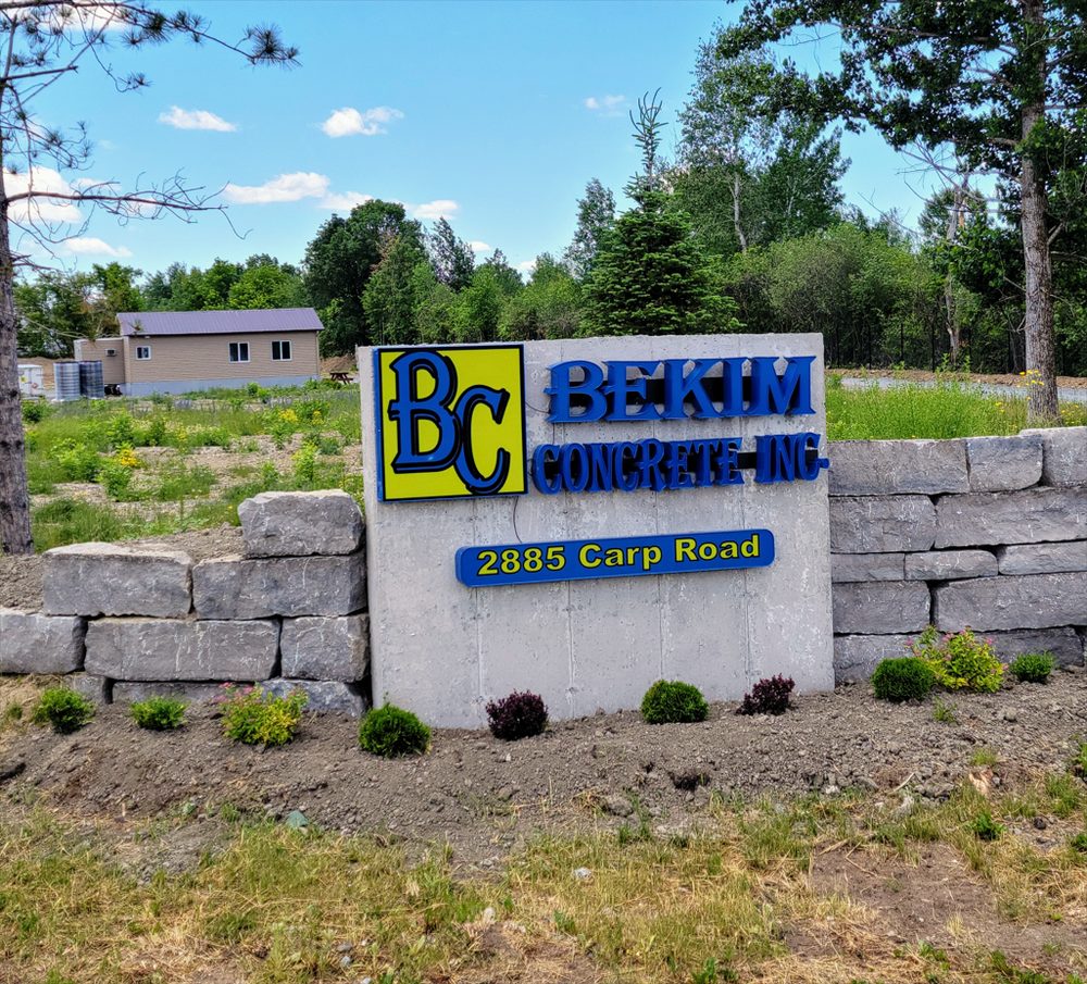 Bekim Concrete Inc. sign at 2885 Carp Road